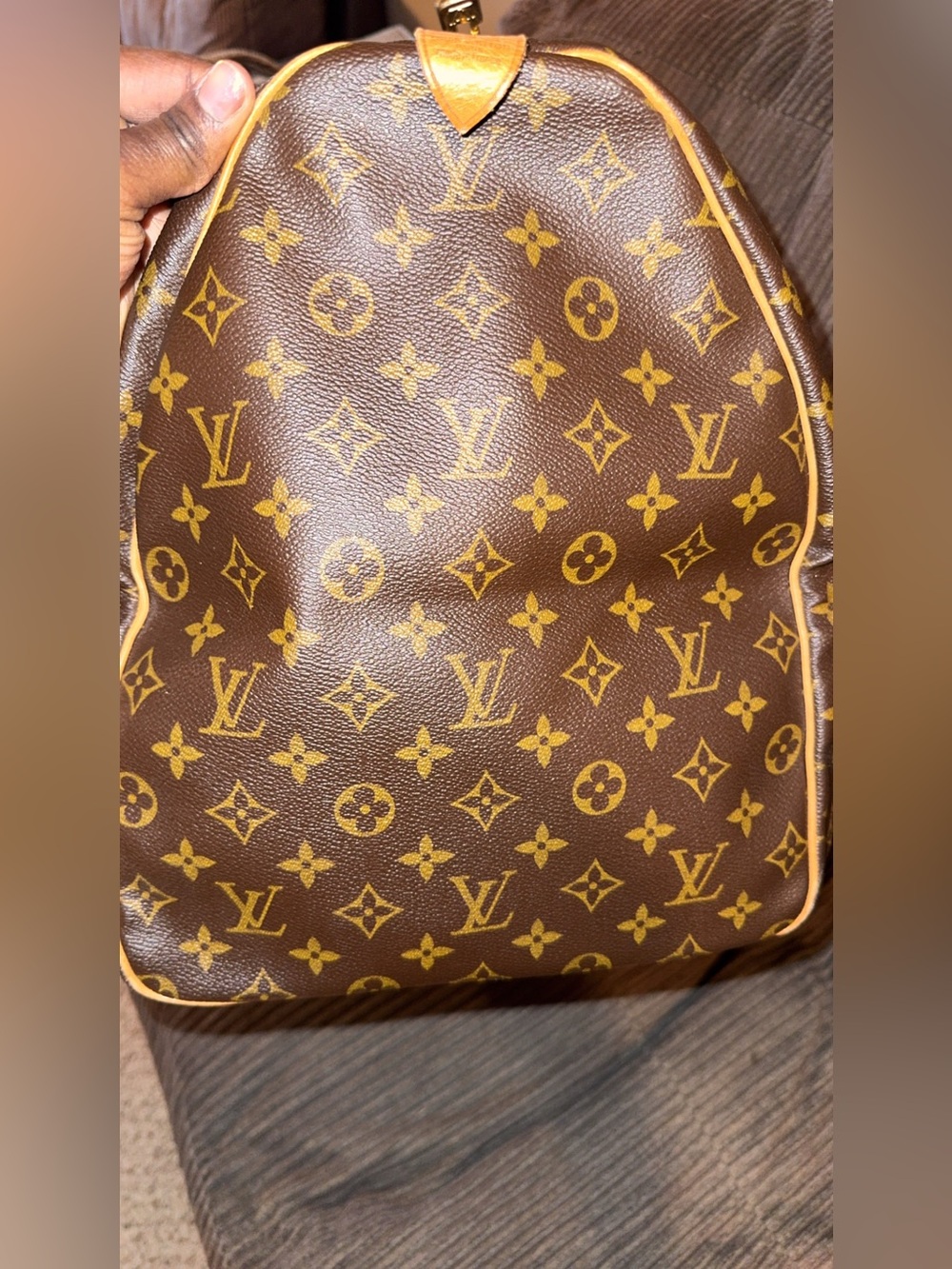 Louis Vuitton Monogram Canvas Travel Duffle with Tan Trim - Picture 5 of 9